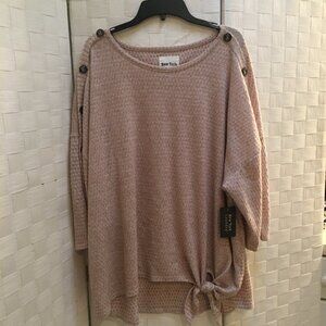 Nwt New York Laundry Blush textured tie front blouse 3X